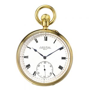 Rare English gold carrousel pocket chronometer Circa 1899