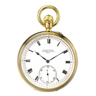 Rare English gold carrousel pocket chronometer Circa 1899