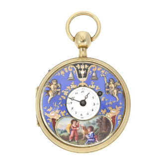 Swiss repeating watch with automaton Jacquemart Circa 1790