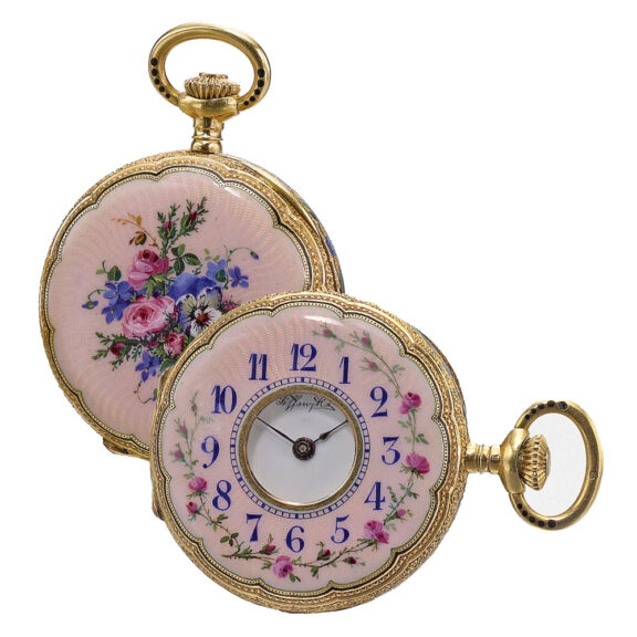 American lady's gold and enamel pendant watch Circa 1890