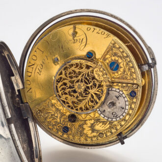 A rare silver English open faced verge pocket watch Circa 1808