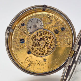 A rare silver English open faced verge pocket watch Circa 1808