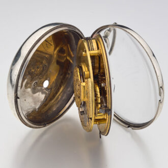 A rare silver English open faced verge pocket watch Circa 1808