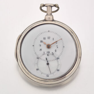A rare silver English open faced verge pocket watch Circa 1808
