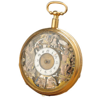 Swiss gold quarter repeater with two Jacquemarts Circa 1800