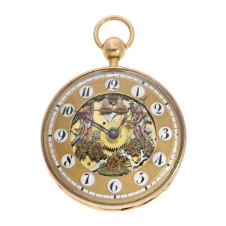 Swiss gold repeater with automaton Jacquemart Circa 1820