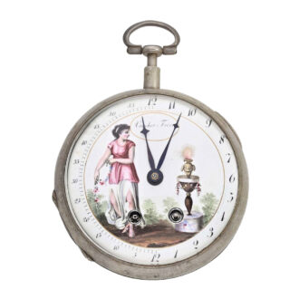 French verge watch with "bras en l'air" automaton Circa 1790