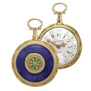 French gold and enamel quarter repeating à toc Circa 1780