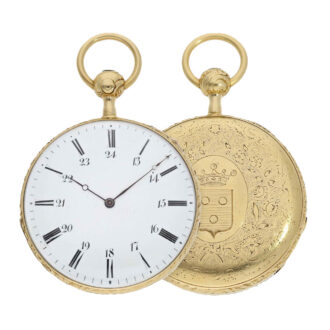 French 18k gold quarter repeating cylinder watch Circa 1850