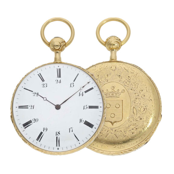 French 18k gold quarter repeating cylinder watch Circa 1850