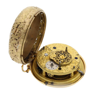 English 18k gold pair cased verge pocket watch Circa 1785