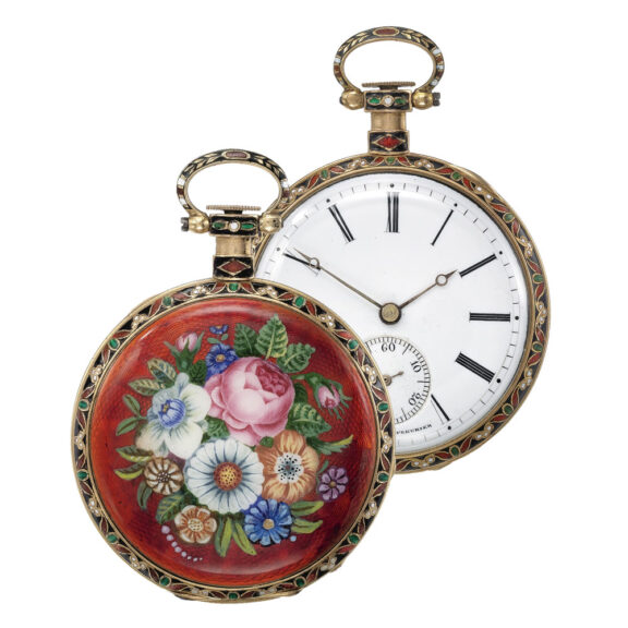 Swiss gold enamel watch for the Chinese market Circa 1860