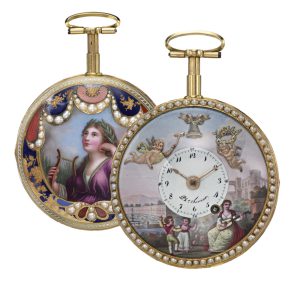 Swiss gold quarter repeating automaton watch Circa 1780