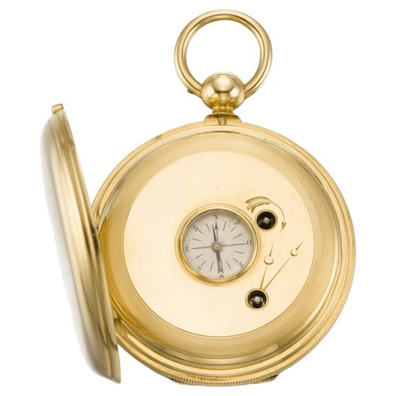 Rare Swiss full hunter watch with thermometer and compass Circa 1850 Rare Swiss full hunter watch with thermometer and compass Circa 1850