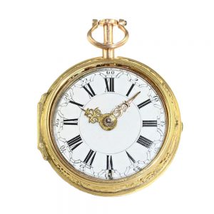 English gold pair cased repoussé pocket watch Circa 1760