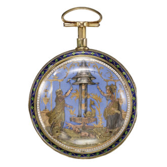 Swiss gold quarter repeating automaton watch Circa 1810