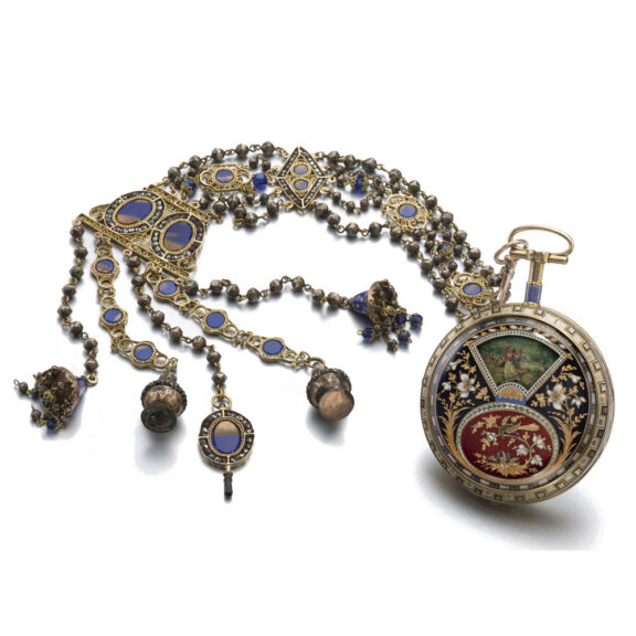 Swiss 18k gold and enamel automaton watch Circa 1800 Swiss 18k gold and enamel automaton watch Circa 1800