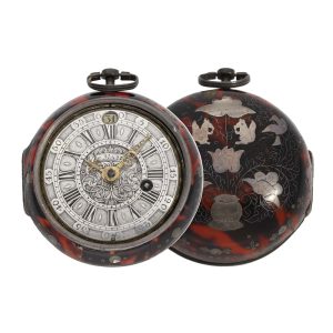 English silver pair cased watch with Tortoiseshell Circa 1688