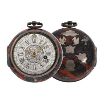 English silver pair cased watch with Tortoiseshell Circa 1688