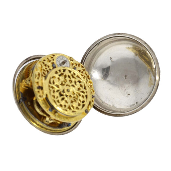 English silver pair cased watch with Tortoiseshell Circa 1688 English silver pair cased watch with Tortoiseshell Circa 1688