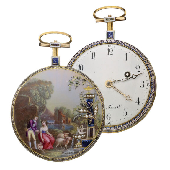 Swiss gold, enamel, paste and pearl set watch Circa 1790