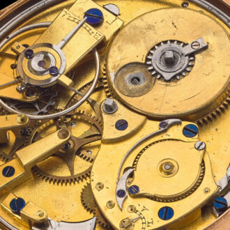 Swiss rose gold quarter repeating cylinder watch Circa 1830