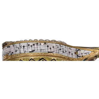 Swiss gold, enamel pearl set mandolin watch Circa 1800