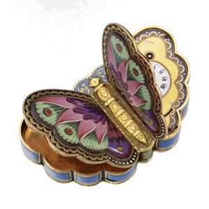 Swiss fine and rare musical snuff box with watch Circa 1820