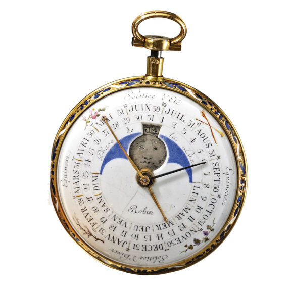 French rare gold and enamel manual calendar Circa 1785 French rare gold and enamel manual calendar Circa 1785