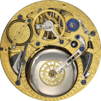Unusual large french gold enamel musical watch Circa 1790