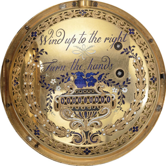 Unusual large french gold enamel musical watch Circa 1790 Unusual large french gold enamel musical watch Circa 1790
