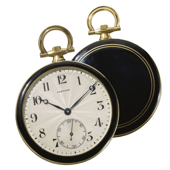 French 18k yellow gold and enamel watch Circa 1920