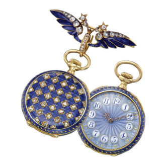 Swiss lady's gold enamel and diamond set watch Circa 1895