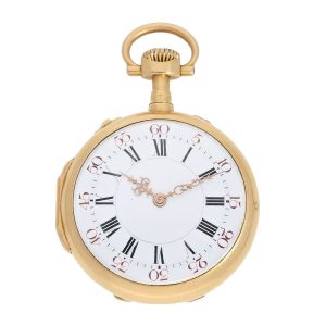 French 18K gold chronometer watch in original box Circa 1870