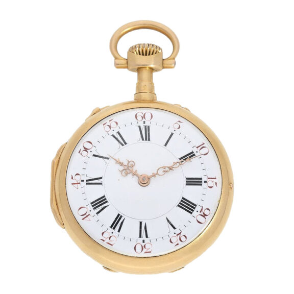 French 18K gold chronometer watch in original box Circa 1870