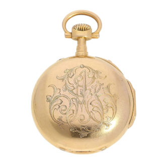 French 18K gold chronometer watch in original box Circa 1870