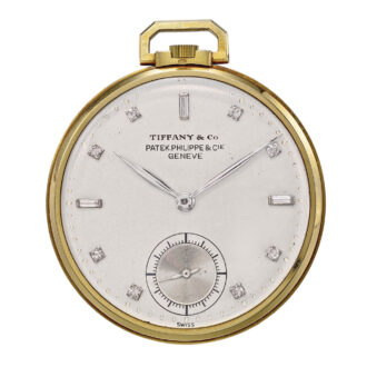 Swiss yellow gold watch with diamond indexes Circa 1942