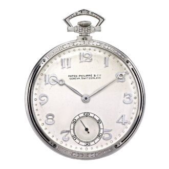Swiss platinum and enamel open faced watch Circa 1926 