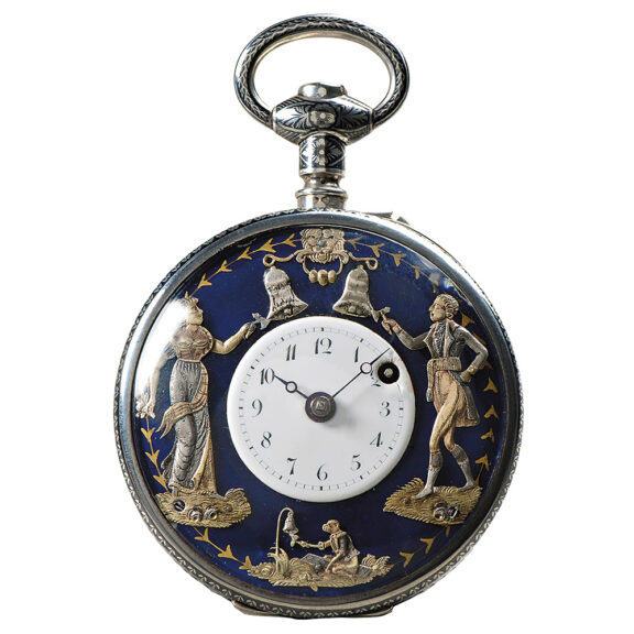 Swiss silver quarter repeater with two Jacquemarts Circa 1805