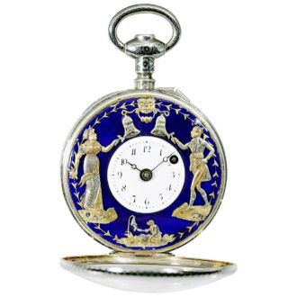 Swiss silver quarter repeater with two Jacquemarts Circa 1805