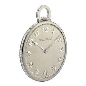 Swiss watch in a platinum diamond set case Circa 1924