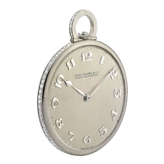 Swiss watch in a platinum diamond set case Circa 1924