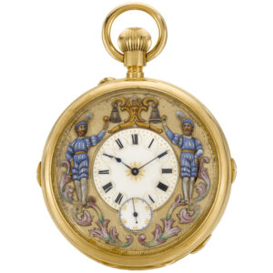 Swiss grande and petite sonnerie automaton repeater Circa 1900