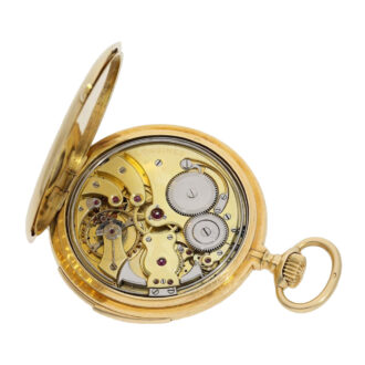 Swiss gold open faced minute repeating lever Circa 1917 Swiss gold open faced minute repeating lever Circa 1917