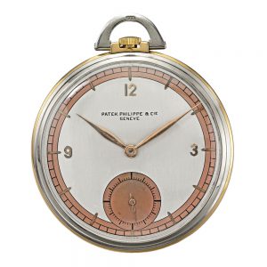 Swiss 18k white and pink gold open faced watch Circa 1927 