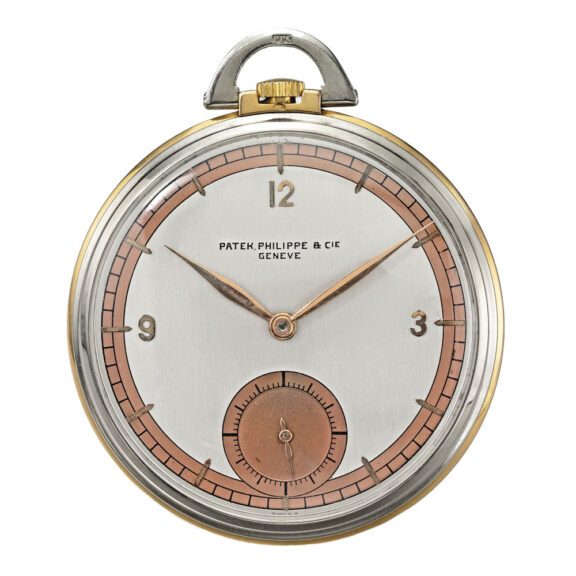 Swiss 18k white and pink gold open faced watch Circa 1927 