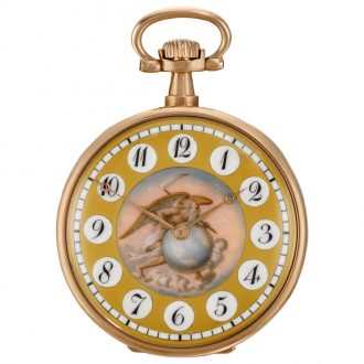 Swiss open faced keyless lever presentation watch Circa 1908