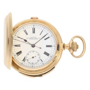 Swiss gold minute repeater with chronograph Circa 1900