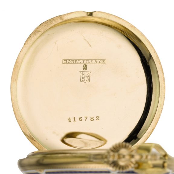 Swiss hunting cased watch with an equestrian theme circa 1915 Swiss hunting cased watch with an equestrian theme circa 1915