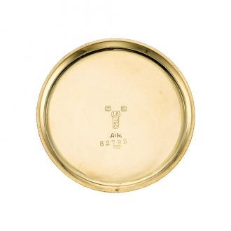 Slim, handsome Swiss gold keyless open faced dress watch Circa 1943